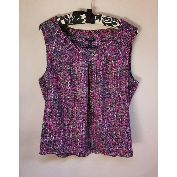 Talbots Petites Womens Size 16P Multicolor Sleeveless Blouse Top Casual - Picture 1 of 6